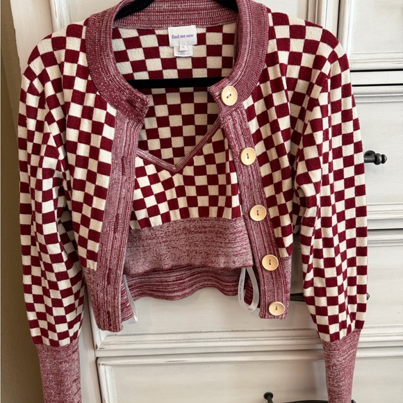 Find Me Now Sweaters - Find Me Now checkered sweater set